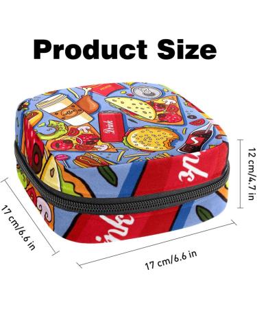 American Fat Food Pattern Menstrual Cup & Nursing Pad Holder - Multi-colored Sanitary Pads Bag for Teen Girls & Women | First Period Kit - Buy Online on GoSupps.com
