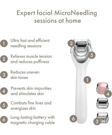 GESKE | SmartAppGuided MicroNeedle Face Roller | 9 in 1 | with rose quartz | Microneedling | Professional Microneedling Device | Needle Roller | Face Beauty Roller | Micro Needles - Buy Online on GoSupps.com