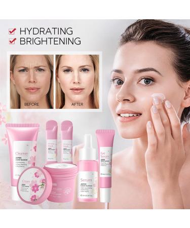 Skin Care Set for Teenage Girls Sakura Skincare kits Pamper Sets For Women Gifts Skin Care Sets & Kits with Cleanser Face Serum Face Cream Toner Eye Cream Mask (SetB) - Buy Online on GoSupps.com