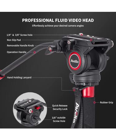Avella CD324 Carbon Fiber Video Monopod Kit with Fluid Head | 71 Inch | 13.2 LB Max Load | For Canon Nikon Sony Olympus Panasonic DSLR Camera - Buy Online on GoSupps.com