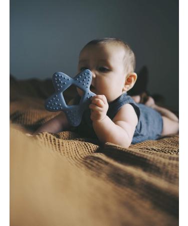 Filibabba Star Teether for Babies | Natural Rubber Teething Ring | Powder Blue Teething Aid - Buy Online on GoSupps.com