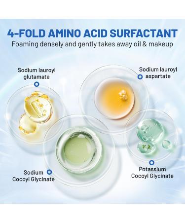 Hydrating Facial Cleanser - Dual-Tube Face Wash for All Skin Types | Amino Acid & White Clay Deep Clean Sunscreen Removal Oil Control Gentle Foaming pH-Balanced Unscented - Buy Online on GoSupps.com