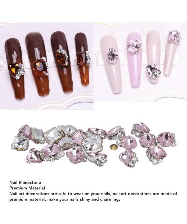 Nail Charms Different Shapes Nail Design Rhinestone Nail Decoration Box Set 20 Pieces for Performance (Pink) - Buy Online on GoSupps.com
