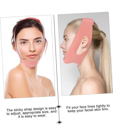 FRCOLOR Silicone Beauty Double Chin Tape Face Tape Lift V Line Face Belt Broom Stick Witch Sign Cotton Zip Pouch Pink Strap Silica Gel Small Powder Thin Face - Buy Online on GoSupps.com