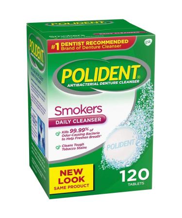 Polident Smokers Denture Cleanser 120 ea (Pack of 4)