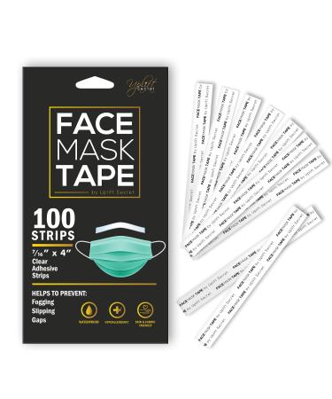 Uplift Secret Face Mask Tape Double Sided (100 Count) | Helps to Prevent Fogging Glasses, Slipping, & Gaps. Works with All Masks.