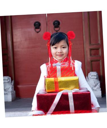 Housoutil 2 Pairs Antique Hairpin Tassel Hair Clip Hanfu Headdress Kids Barrettes for Hair Chinese Hair Clip Fluffy Hair Clips Hanfu Hair Clamps Kid Headwear Baby Girl Plush Issue Card Red - Buy Online on GoSupps.com