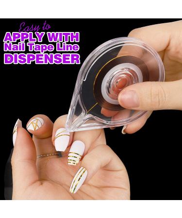 64 Rolls Nail Striping Tape Line Set with 32 Colors, Adhesive Sticker, 2 Nail Tape Roller Dispensers, and Tweezers - DIY Nail Art Decoration - Buy Online on GoSupps.com