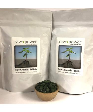 Raw Power Chlorella Tablets (2500 Count 625g) Cold-Pressed 100% raw and Pure from Organics