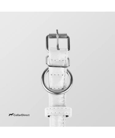 Collardirect Round Leather Dog Collar | Soft Padded Handmade Real Leather for Dogs & Cats - 15-18 cm | Available in Black Pink Red Purple Blue White - Buy Online on GoSupps.com