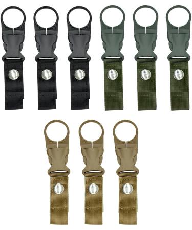 Klop256 9-Piece Bottle Holder Belt for Backpack | Nylon Water Bottle Clips for Camping Hiking & Outdoor Activities - Buy Online on GoSupps.com
