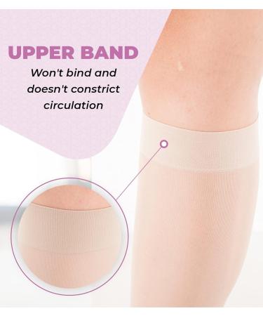 GABRIALLA Sheer Knee High Compression Stockings for Women - 20-22 mmHg XL Nude - Closed Toe - Buy Online on GoSupps.com