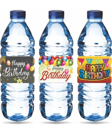 Happy Birthday Water Bottle Labels - Pack of 100 Wrappers for Party Decoration - Buy Online on GoSupps.com