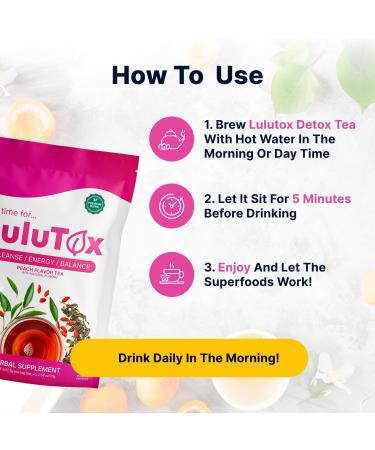 Original Detox Tea - Herbal Blend with Dandelion, Ginseng, & Ginger - Supports Healthy Weight & Digestive Health - Vegan & Natural - Peach Flavor - 28 Servings - Buy Online on GoSupps.com