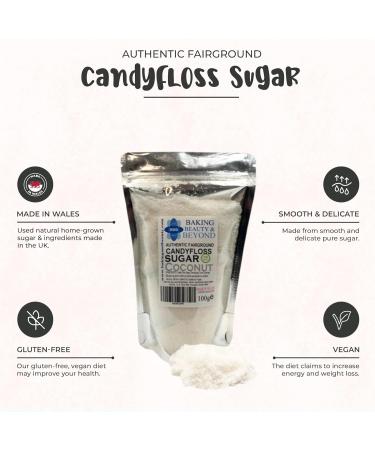 Baking Beauty and Beyond Premium 800g Coconut Flavour Floss Sugar - Natural Ingredients for Cotton Candy - Bulk Flossing Sugar for Every Occasion - Buy Online on GoSupps.com