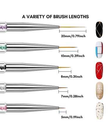 Makartt 5PCS Dual-End Nail Art Brush Set - Multifunctional Detail Brushes for Flowers, Leaves, and Gel Paint Designs - Buy Online on GoSupps.com