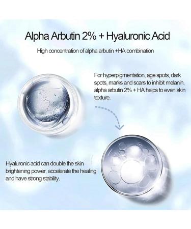 Alpha Arbutin 2% + Hyaluronic Acid Alpha Arbutin Serum Face Serum for Women Hyaluronic Acid Serum for Face Anti Aging Serum for Face Brightening Serum Moisturiser Face Hydrating Serum Minimises Pore - Buy Online on GoSupps.com