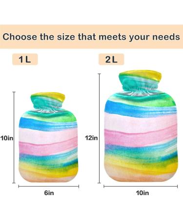 NAANLE Watercolor Heat Bottle with Cover - 2L Hot Water Bottle for Pain Relief & Therapy | Large Warm-Up Bag Ideal for Heat & Cold Therapy - Buy Online on GoSupps.com