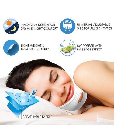 Lauer Cosmetic Double Chin Reducer Strap & V Line Lifting Mask Set - Neck Firming Cream for Slimming Face Contour - Chin Up Patch - White - Buy Online on GoSupps.com