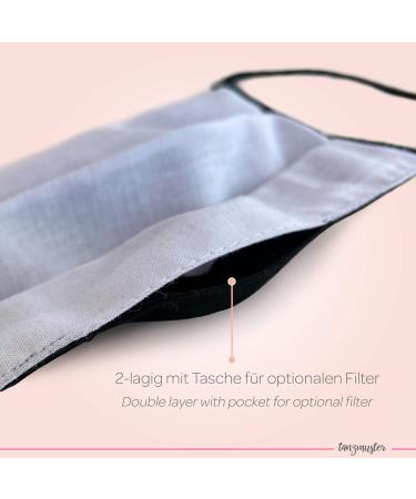 Dance Pattern Black Facial Mask for Adults | Washable 100% Cotton with Nose Bracket & Filter Bag | Oeko-Tex Standard 100 | International Shipping - Buy Online on GoSupps.com