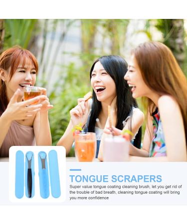 2 Sets Stainless Steel Oral Mouth Cleaning Scraper Tools | Black & Blue - Best for Dental Hygiene Care - Buy Online on GoSupps.com
