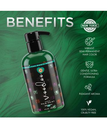 VOODOO Green Hair Paint 8 Oz | Vegan & Cruelty-Free Temporary Hair Color | Non-Drippy Creamy Formula | Harmonious Vibrant Green | Sulfate Paraben & Ammonia-Free - Buy Online on GoSupps.com