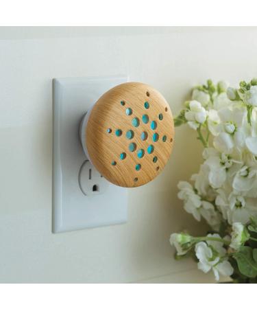 Essential Oil Diffuser with LED Night Light - Airome Bamboo Pluggable, Ceramic Cover, Wall Plug-in, Light Wood Finish - Buy Online on GoSupps.com