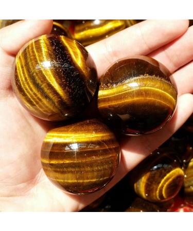 85-90 g 1 pcs Natural Tiger s Eye Quartz Crystal Sphere Ball Full of Texture - Buy Online on GoSupps.com