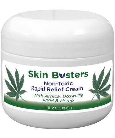 Skin Busters Recovery Arnica MSM Hemp Cream | Non-Toxic | 4 oz