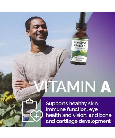 Premium Micellized Vitamin A Drops | Liquid Supplement for Men & Women | 1507mcg RAE - 5025IU per Drop | 1 Oz Bottle - Buy Online on GoSupps.com