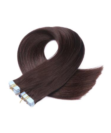 Tape in - On hair extensions - # 2 - dark brown - 40cm - 10 bricks each 4cm wide / 2.5g - 100% remy real hair hair extension / extension with adhesive tape Tresse by Novon hair extent 10 tresses - 40cm / 2.5g 25g each
