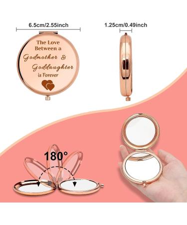 Godmother and Goddaughter Inspirational Compact Makeup Mirror - Perfect Christian Gift for Daughter - Ideal for Birthdays, Easter, Mother's Day, and Weddings - Buy Online on GoSupps.com