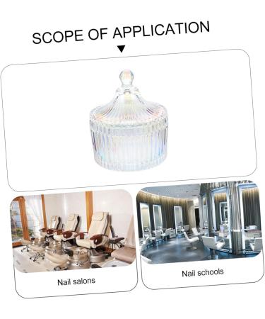 Healeved Manicure Cup with Lid Locker Decorations Clear Container Sheer Nail Polish Crystal Holders for Acrylic Nails Nail Decor Nail Liquid Cup Food Decor Jewelry Jar Glass European Style - Buy Online on GoSupps.com