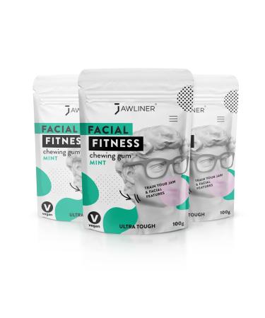 Jawliner fitness chewing gum - Jawline -Kaugummi - Hard chewing gum - Mewing Gum (mint) - Maxis coach - 6 monthly packing 1 piece (3 pack)