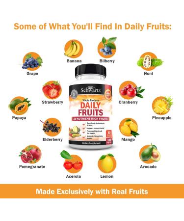 BioSchwartz Daily Fruits and Veggies Supplement for Women and Men (2 Month Supply) Plus Elderberry with Zinc and Vitamin C for Adults Immune Support (2 Month Supply) - Buy Online on GoSupps.com