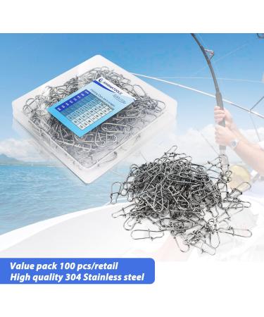 SINGMATOOLS 100 PCS Fishing Snaps Speed Clips - Size #0 (33lb) Quick Change Swivels for Saltwater & Freshwater Tackle - Buy Online on GoSupps.com