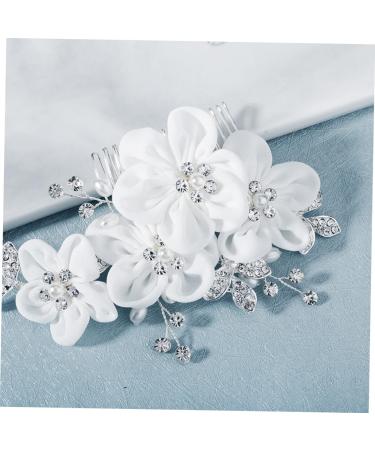 FRCOLOR Chiffon Flower Comb Flower Hair Accessories European and American Hair Combs Wedding Hair Comb Bridal Headdress Wedding Hair Accessories Handmade Hair Combs Bride The Flowers Veil - Buy Online on GoSupps.com