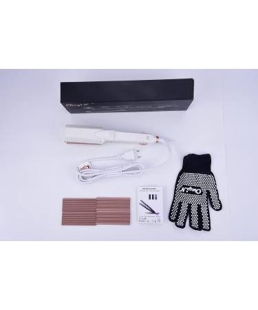 CCKEYIN 3-in-1 Crepe Iron for Hair - Ceramic Hair Straightener & Crimper with Temperature Control - Multi-Style Wave Iron in White - Buy Online on GoSupps.com