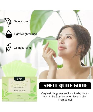 Green Tea Blotting Paper - 100 Sheets for Oily Skin, Oil Control Film for Sports & Travel - 6cm X 9cm - Buy Online on GoSupps.com