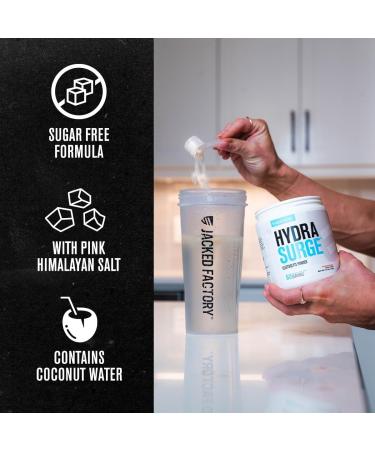 Jacked Factory HYDRASURGE Electrolyte Powder - Hydration Supplement with Key Minerals Himalayan Sea Salt Coconut Water - Keto Friendly Sugar Free Naturally Sweetened - 60 Servings Orange Mango - Buy Online on GoSupps.com