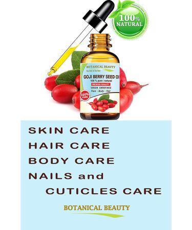 100% Pure Goji Berry Seed Oil - Virgin Unrefined Cold Pressed - Natural Carrier Oil for Face Skin Hair & Nails - 15ml by Botanical Beauty - Buy Online on GoSupps.com