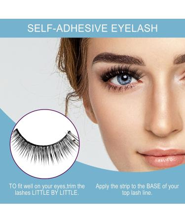 Self-Adhesive Waterproof Reusable Eyelashes - Natural Look, No Eyeliner or Glue Needed (3 Pairs) - Buy Online on GoSupps.com