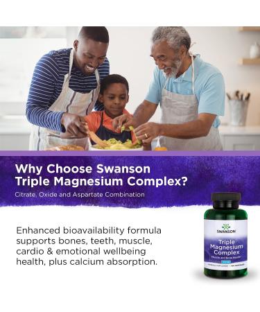 Swanson Triple Magnesium Complex 400 mg - 100 Capsules for Optimal Health - Buy Online on GoSupps.com