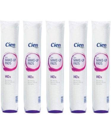 Cien Soft Make-up Removal Pads 140 | Pack of 5 | 700 Non-Fleecing Cotton & Polyester Pads - Buy Online on GoSupps.com