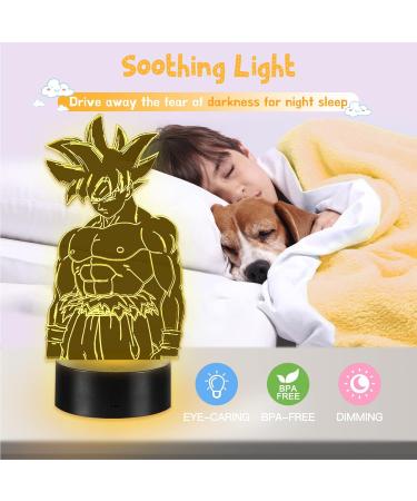 Eygerur Goku 3D LED Night Light with Remote Control - 7/16 Colors Changing Anime Lamp for Kids & Fans - Buy Online on GoSupps.com