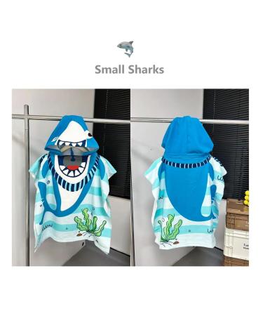 Supgomax Hooded Bathing Poncho for Kids | Cartoon Shark Towel | Absorbent Beach & Shower Hooded Bath Towel for Children - Buy Online on GoSupps.com