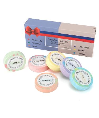 FAMoUsGoods 6 x Shower Bombs Gift Set with Essential Oils for Women Men Men and Men Relax 6 Smells Effervescent Balls