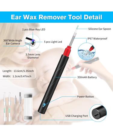Wireless Otoscope Ear Cleaning Tool Kit for iOS Android Phones - Black - Buy Online on GoSupps.com
