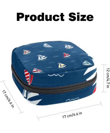 Women's Bonds Storage Pockets Stillpad Holder - Navy Sailboat Pattern Portable Period Kit Bag for Girls - Buy Online on GoSupps.com