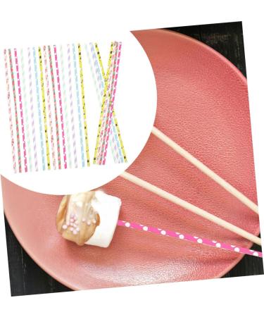 Mikinona 50pcs Marshmallow Stick Chocolate Candy Lollipops Candy Bars Lollipop Sticks Lollipop Packing Sticks Marshmallow Holder Sticks Manual Stirring Rod Chocolate Stick Dedicated Paper - Buy Online on GoSupps.com